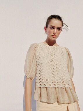 Zara COMBINATION CROCHET TOP